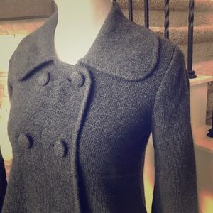 Isaac Mizrahi Grey Pea Coat Style Cardigan Sweater